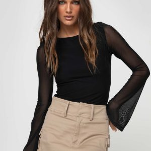 Lukea Long Sleeve Bodysuit Black