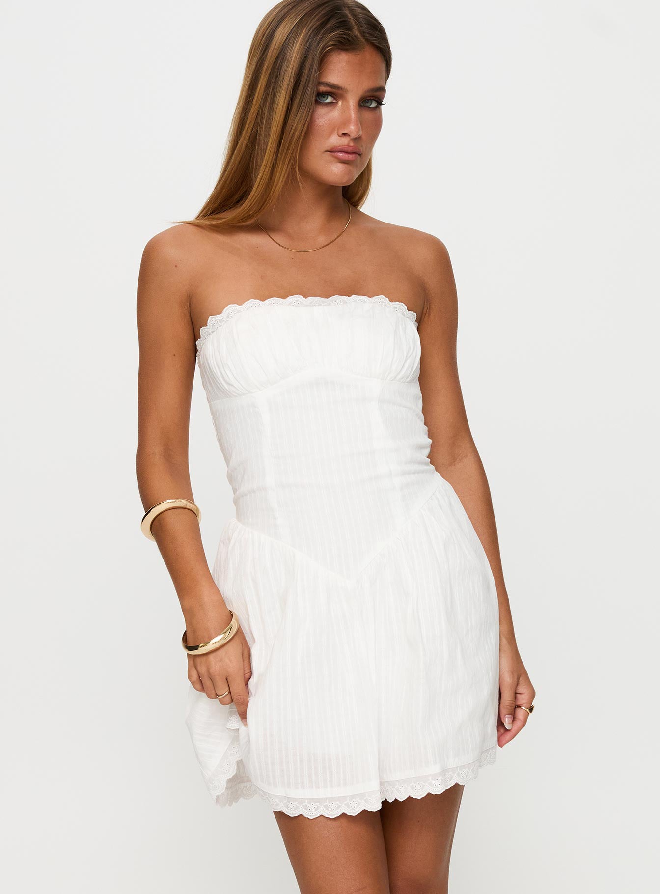 Mirella Strapless Mini Dress White - Image 2
