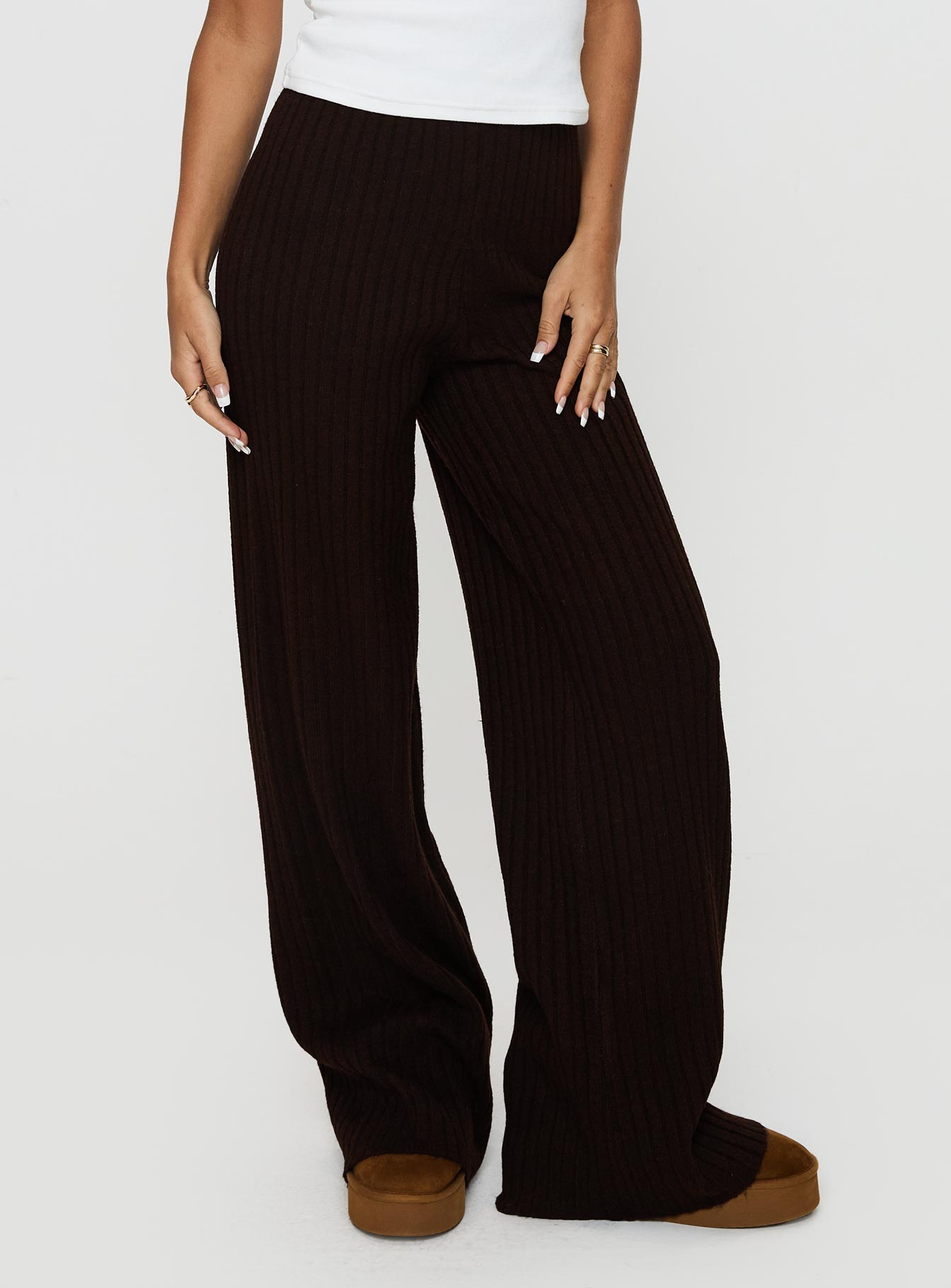 Montana Knit Pants Chocolate Brown - Image 2