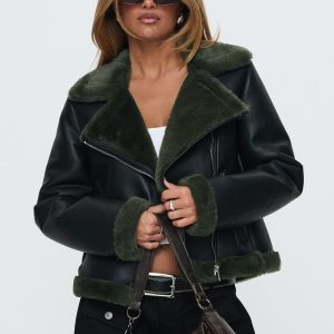 Phaidra Faux Leather Jacket Black