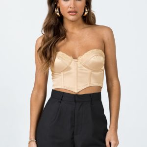 Altona Strapless Top Beige