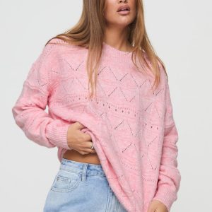 Pierce Pointelle Sweater Blush