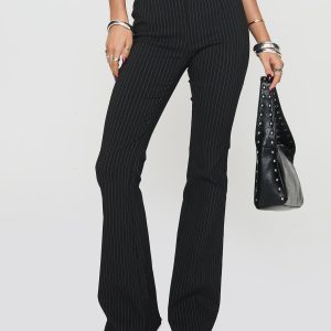 Pagano Pinstripe Flare Pants Black