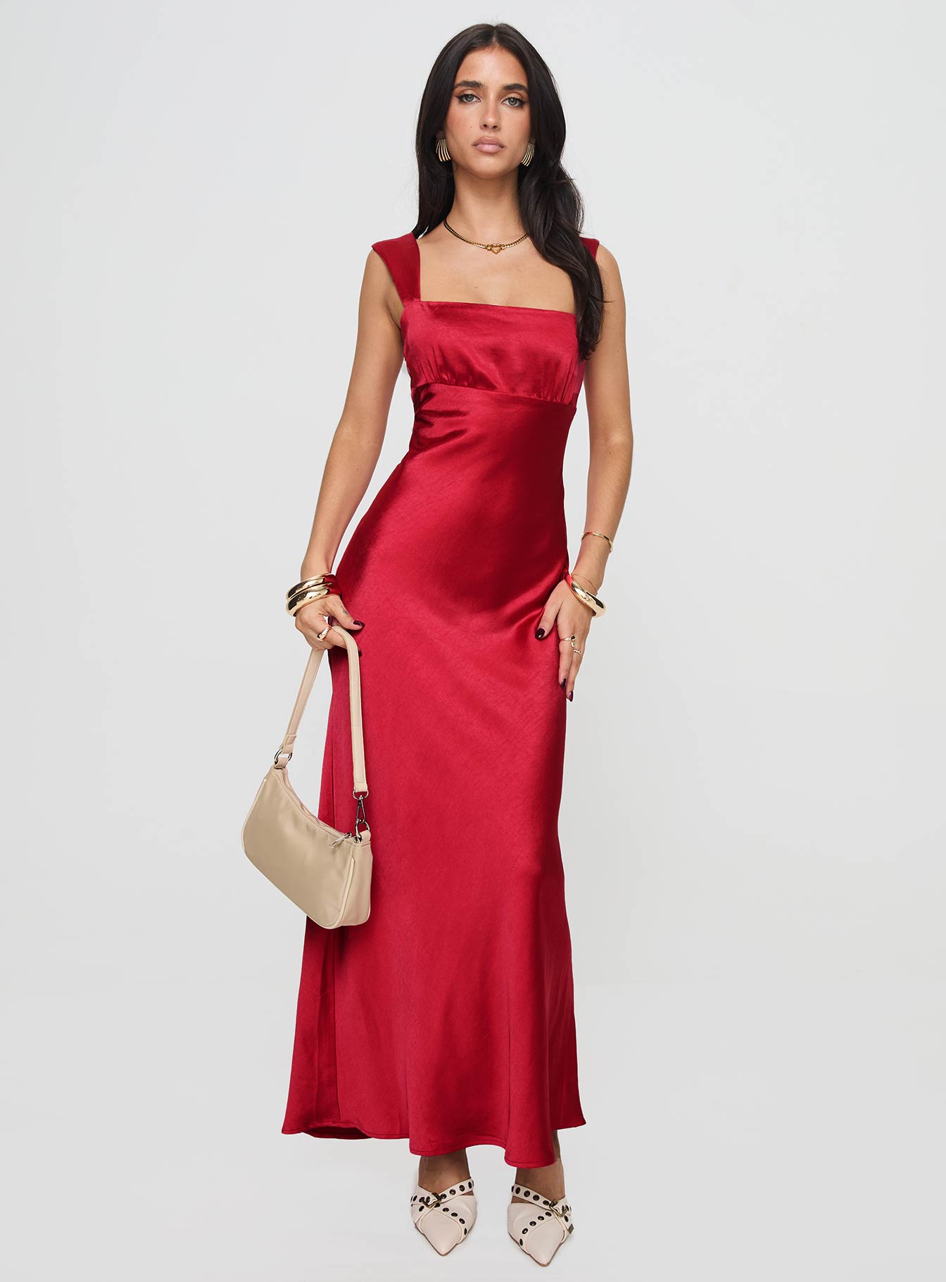 Radioactive Bias Cut Maxi Dress Red - Image 3