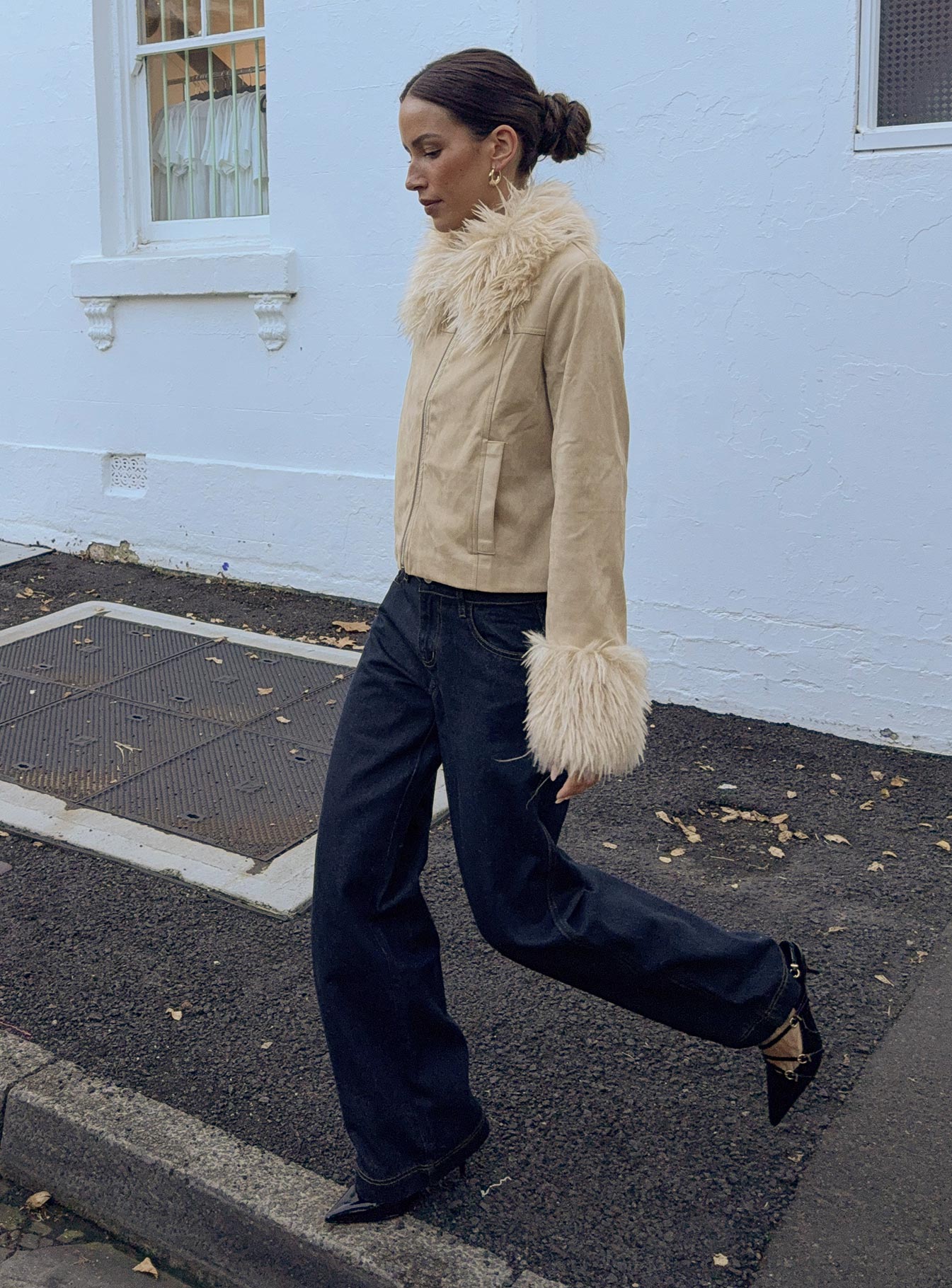 Jankins Mid Rise Baggy Jeans Dark Blue Wash