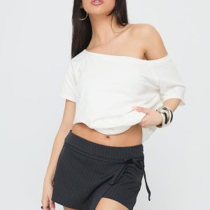 No Angel Wrap Skort Grey Pinstripe