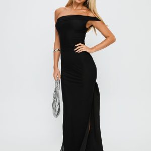 Technique Off The Shoulder Maxi Dress Black