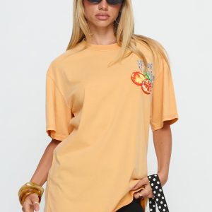 Miami Vacation Club Oversized Graphic Top Orange