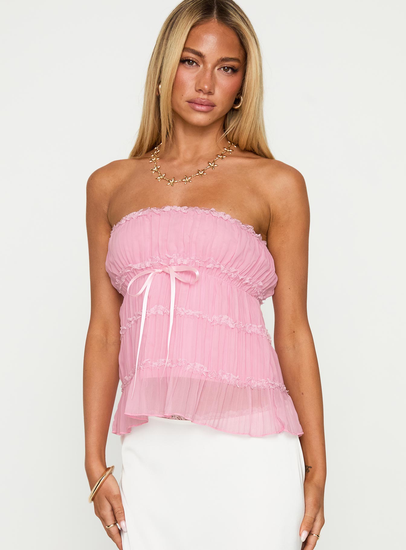 Avelina Strapless Top Pink - Image 2