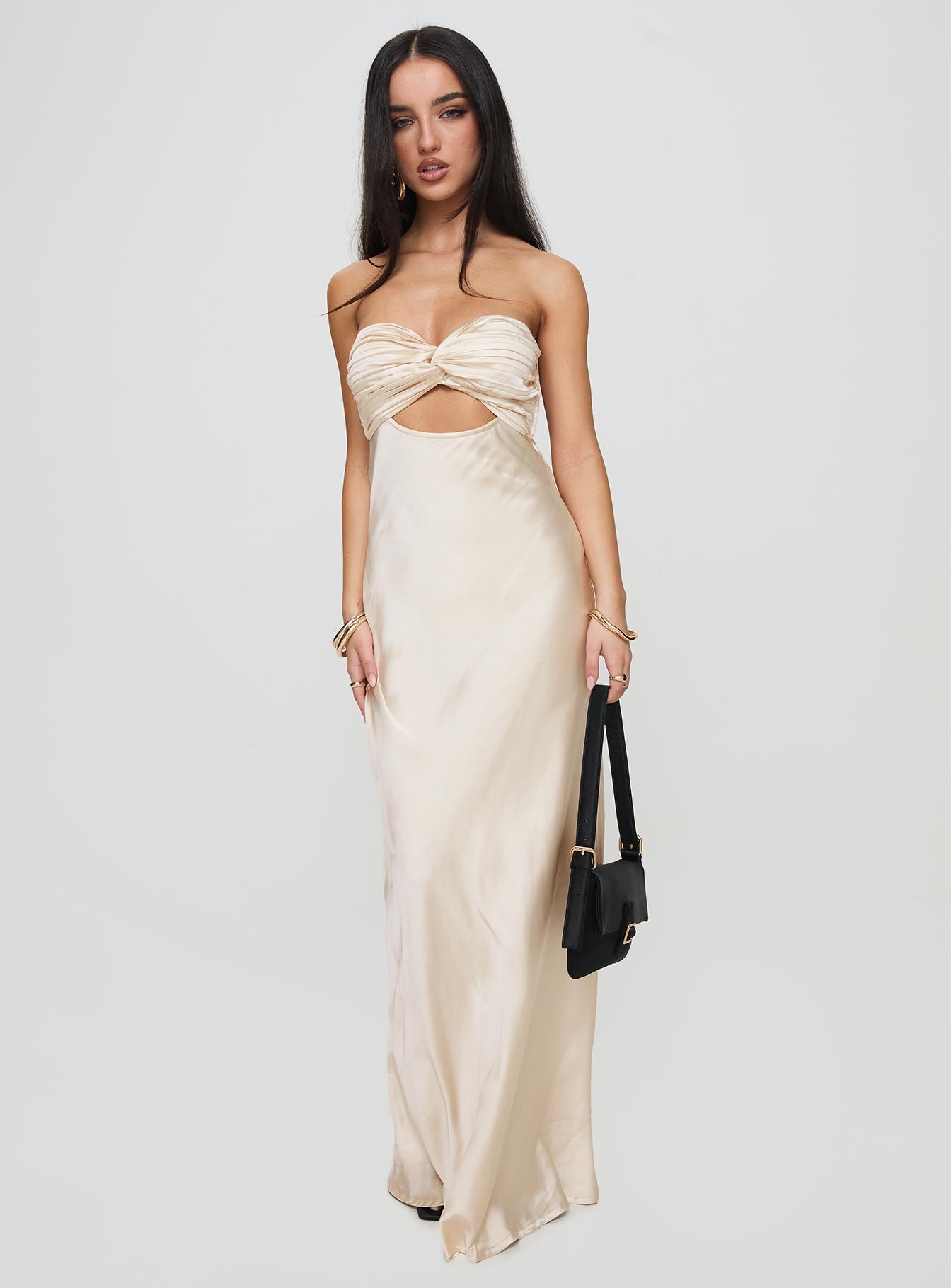 Faviola Strapless Maxi Dress Champagne - Image 2