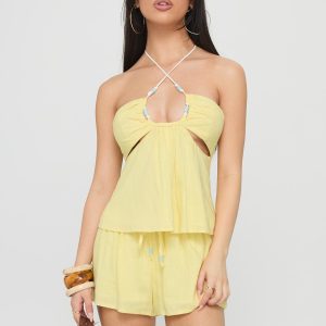 Lissone Tie Neck Set Yellow