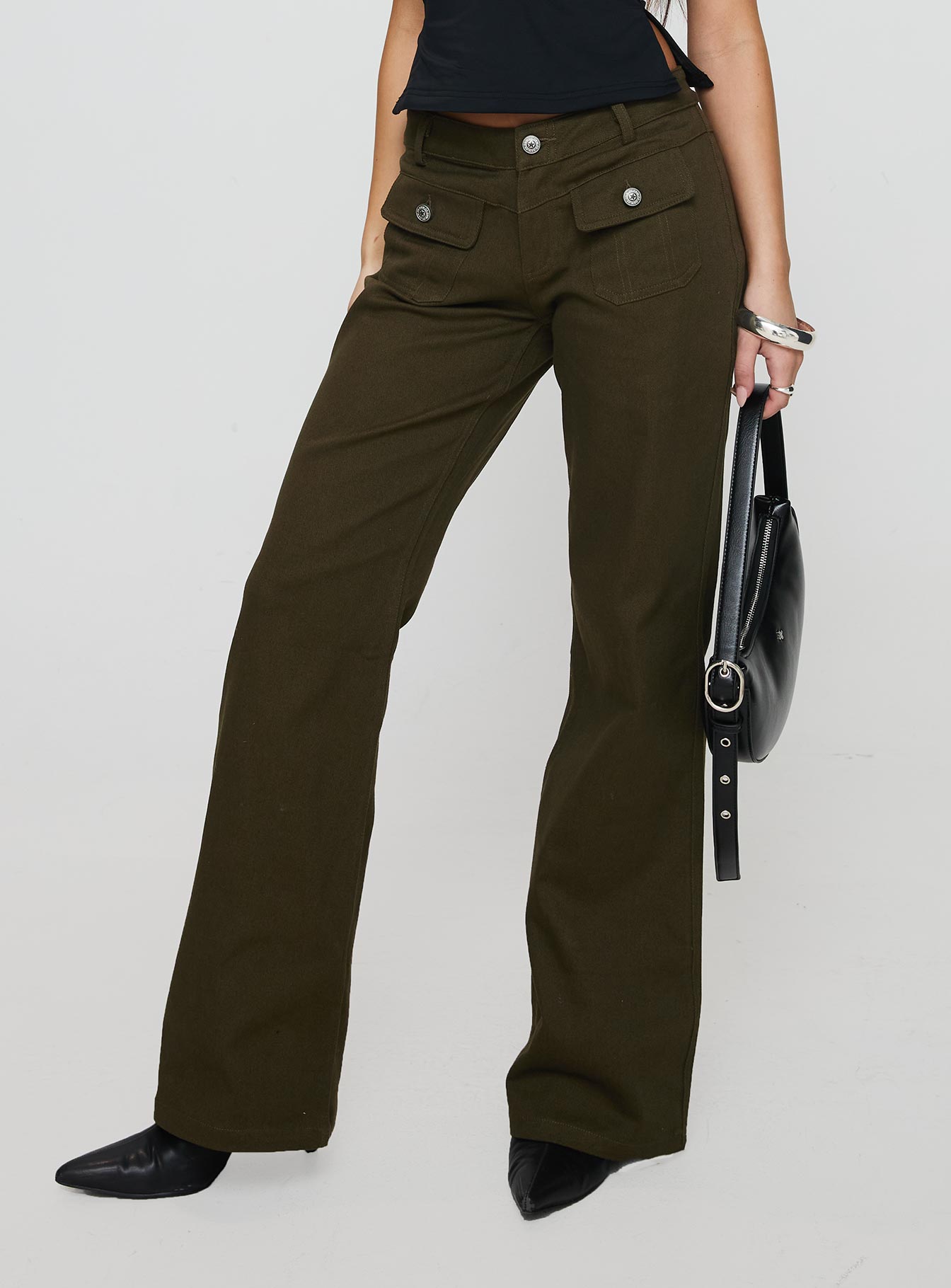 Benicale Low Rise Cargo Pants Olive - Image 2