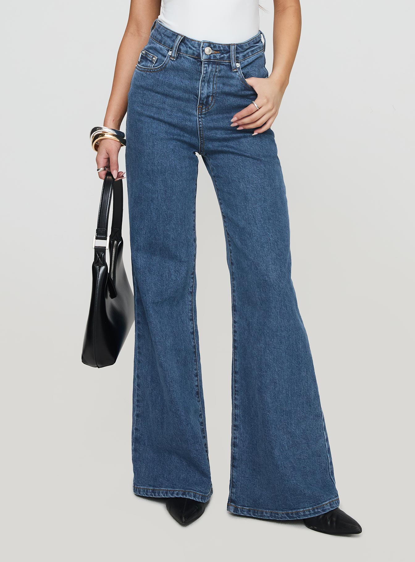 Lucille High Rise Flared Jeans Mid Wash - Image 2
