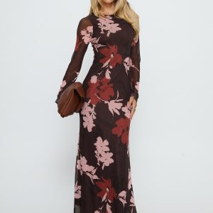 Istefania Long Sleeve Maxi Dress Multi