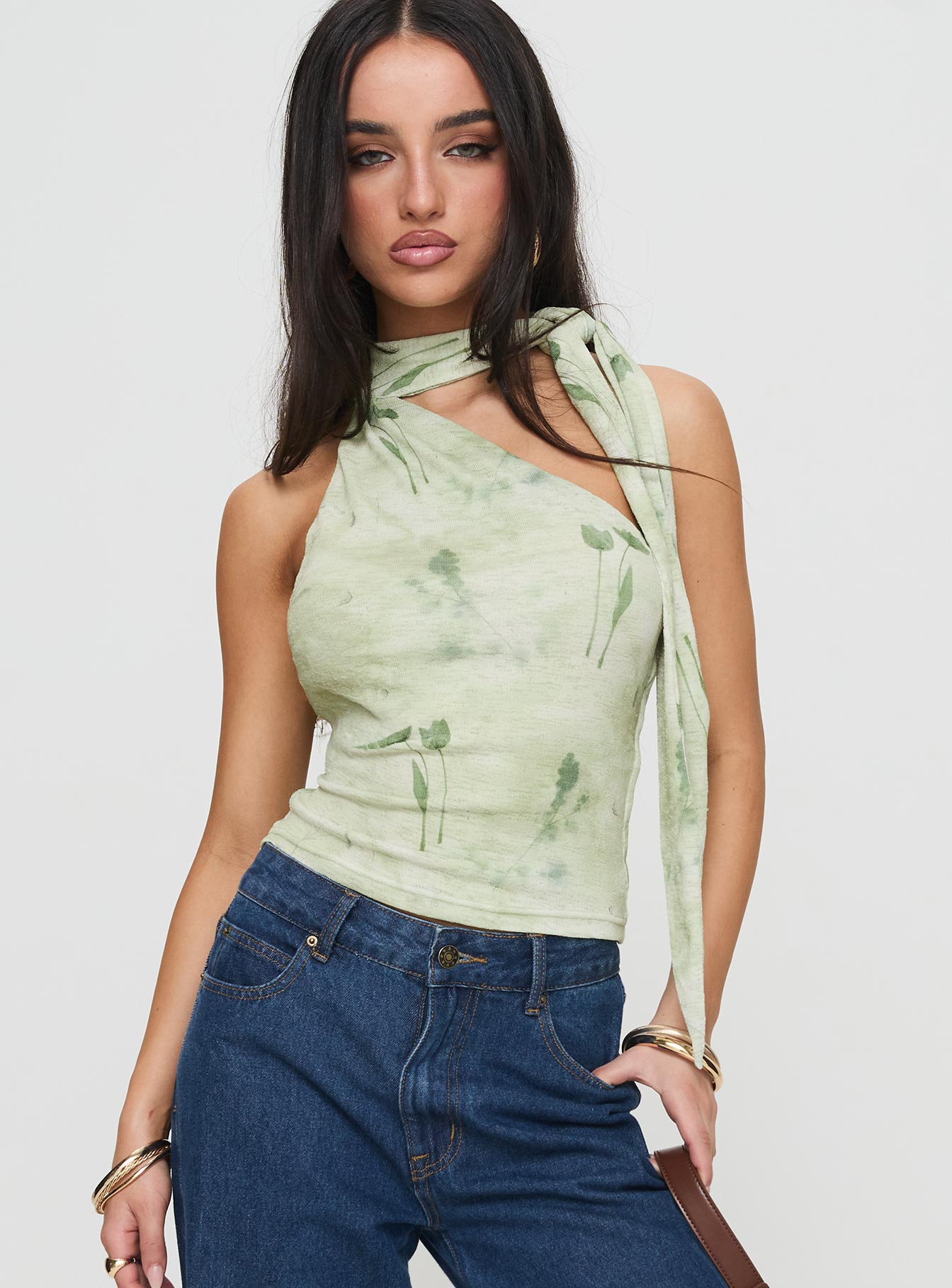 Anderstone Neck Tie Top Green - Image 2