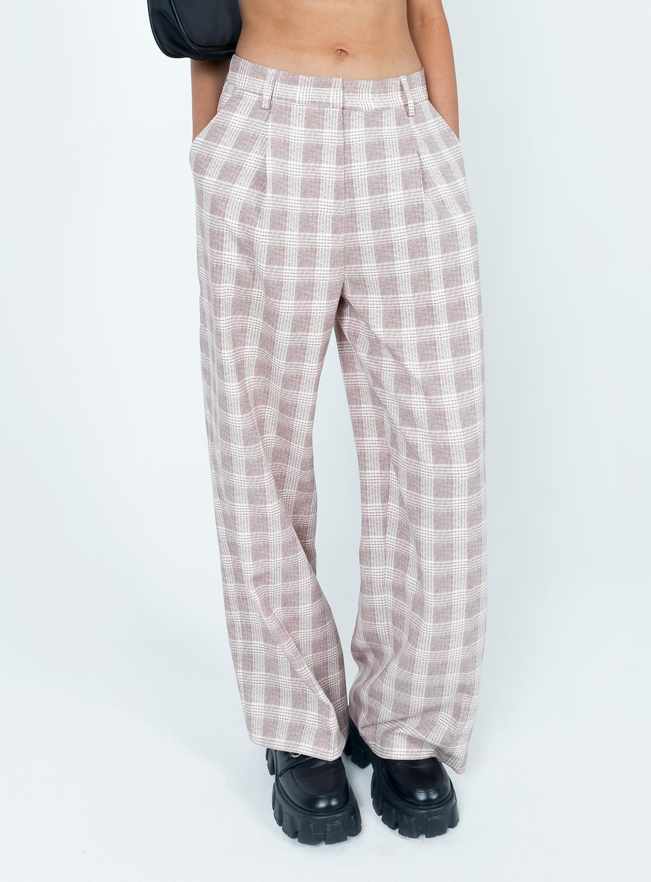 Mulholland Pants Beige Plaid - Image 2