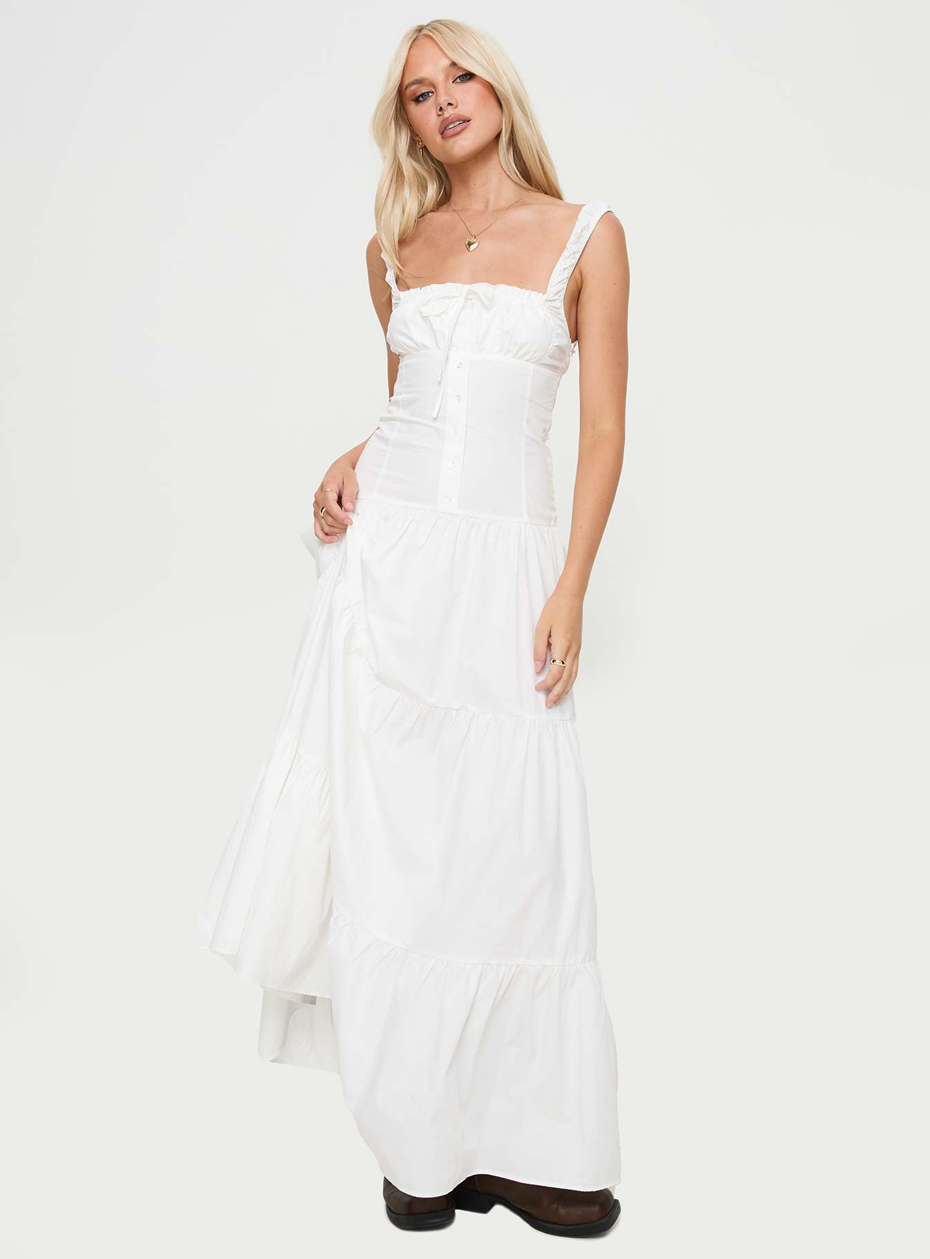Heart Shaped Maxi Dress White - Image 2