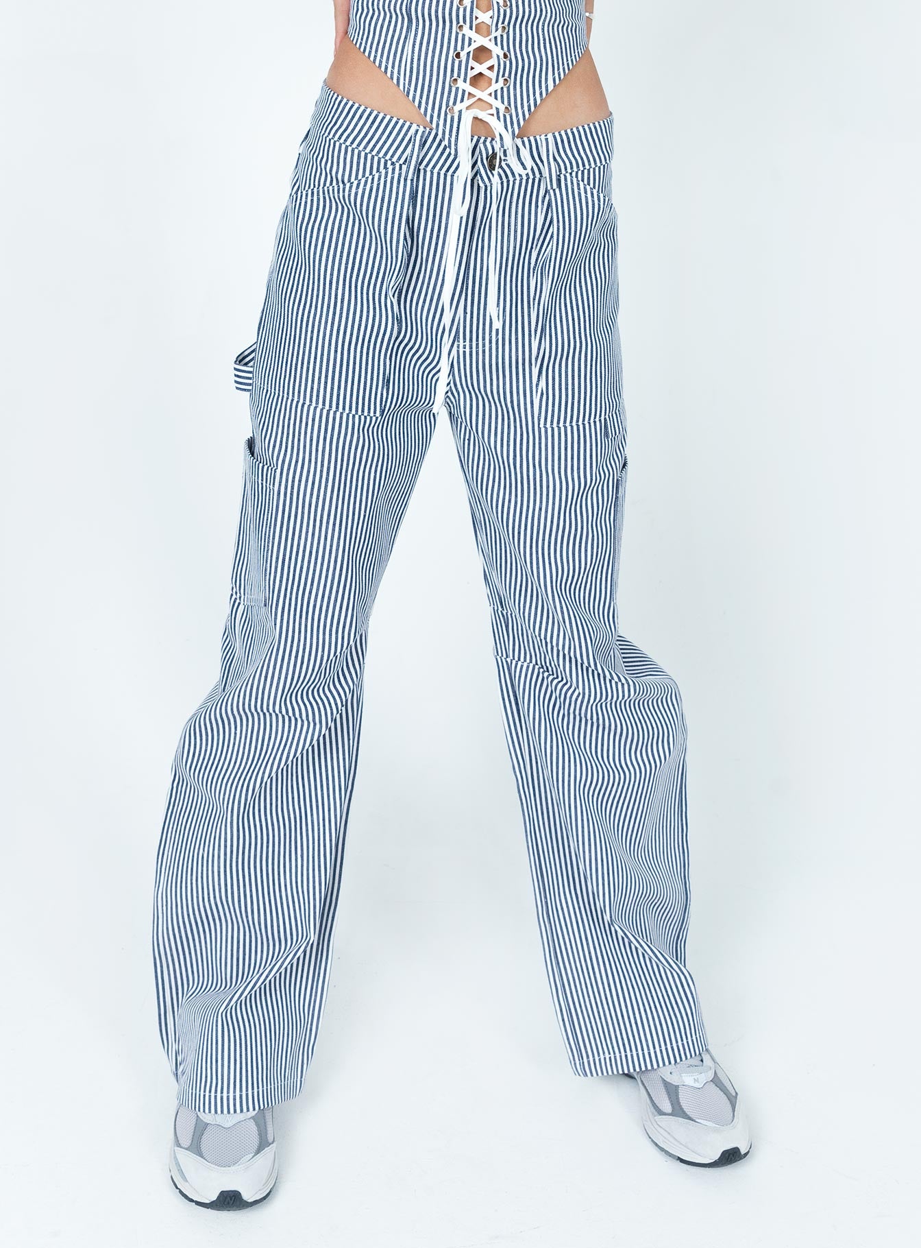 Miami Vice Pants Navy Pinstripe - Image 2