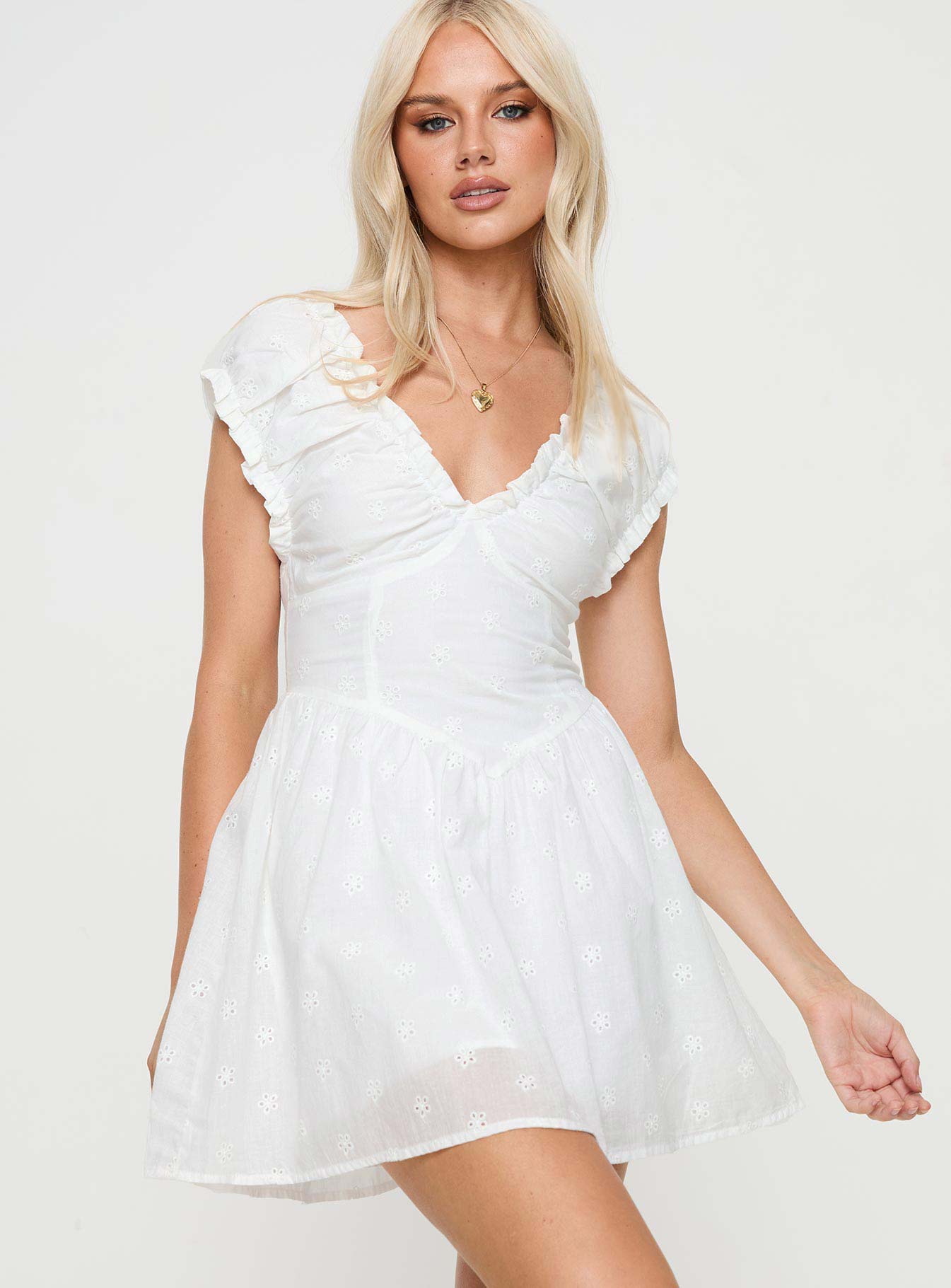 Otilia Mini Dress White - Image 2