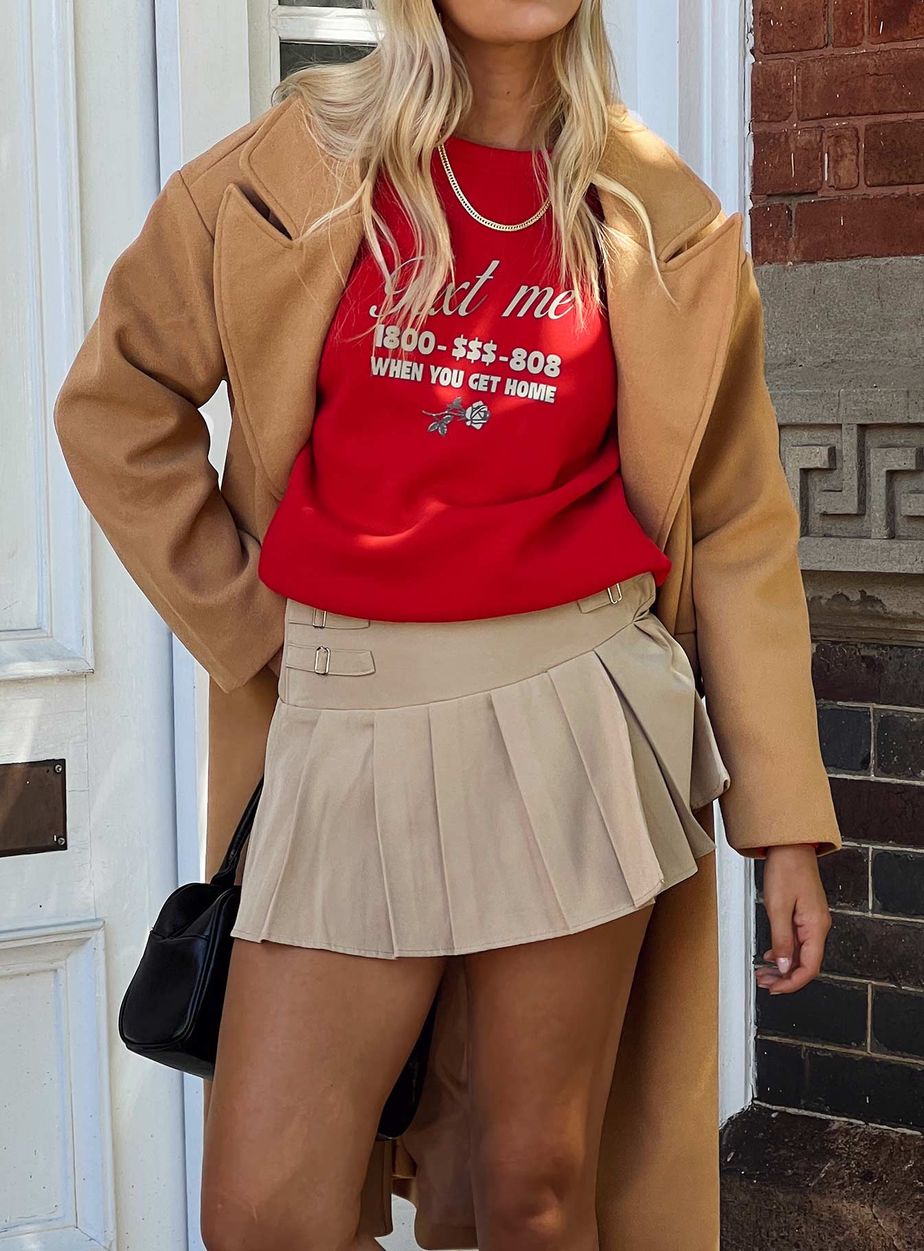 Cartwright Mini Skirt Beige - Image 4