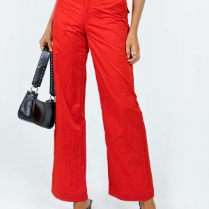 Pagden Nylon Cargo Pants Red