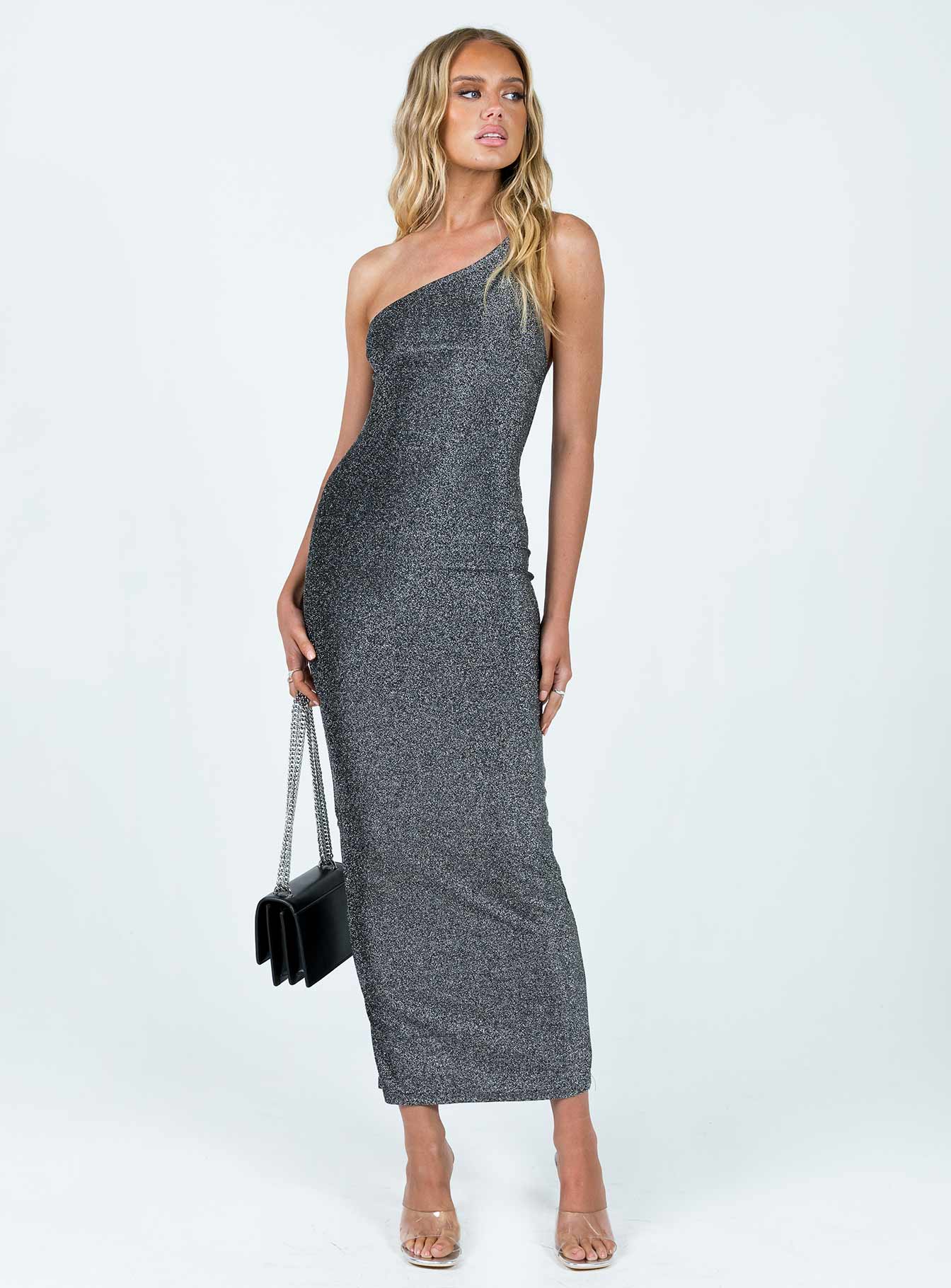 Vee Midi Dress Grey - Image 2