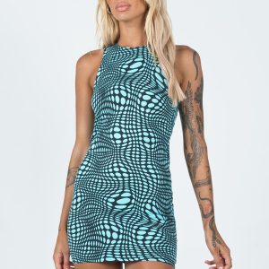 Motel Zenalo Dress Optic Polka Blue