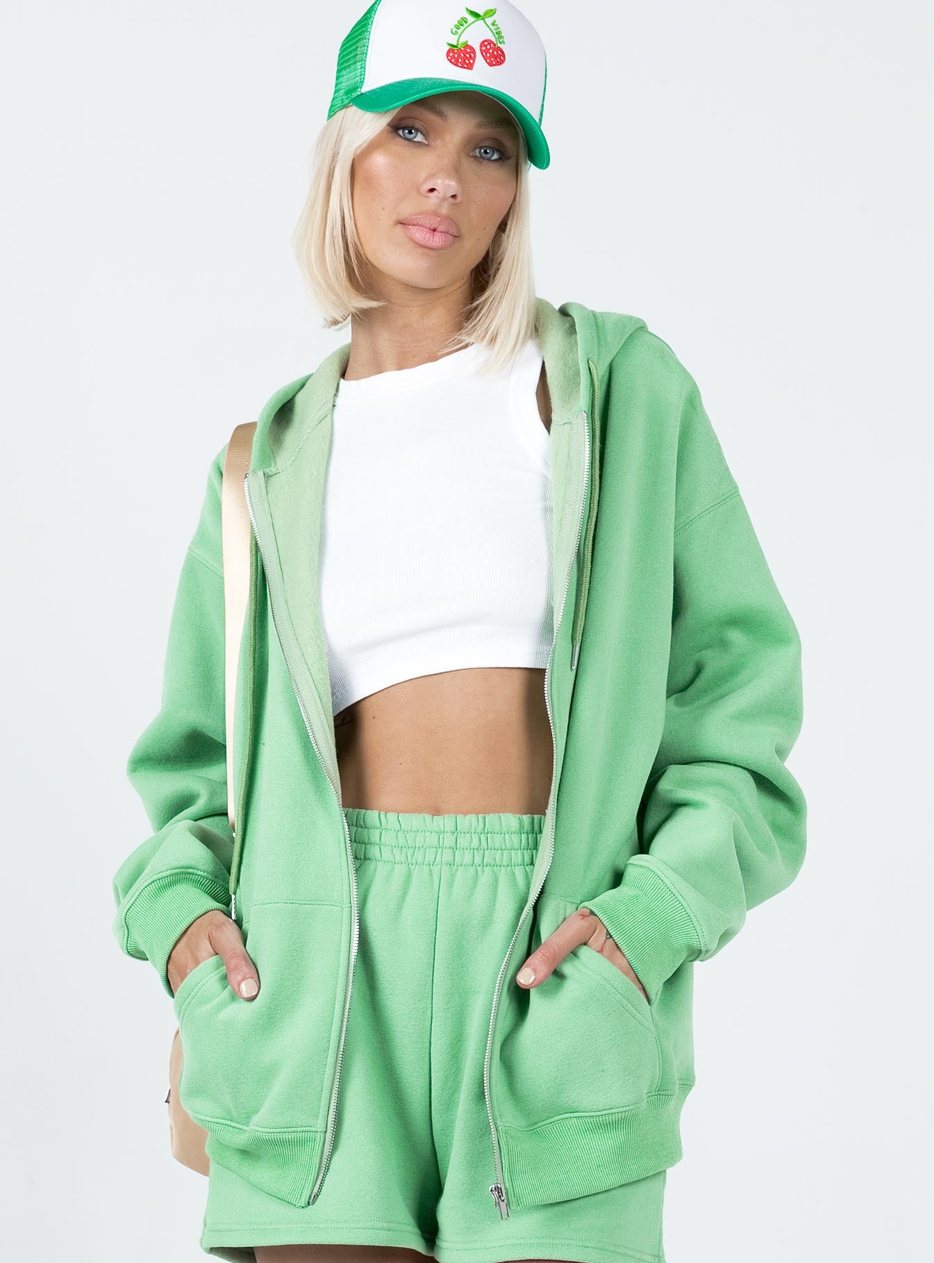 Hoda Zip Up Jacket Green - Image 2
