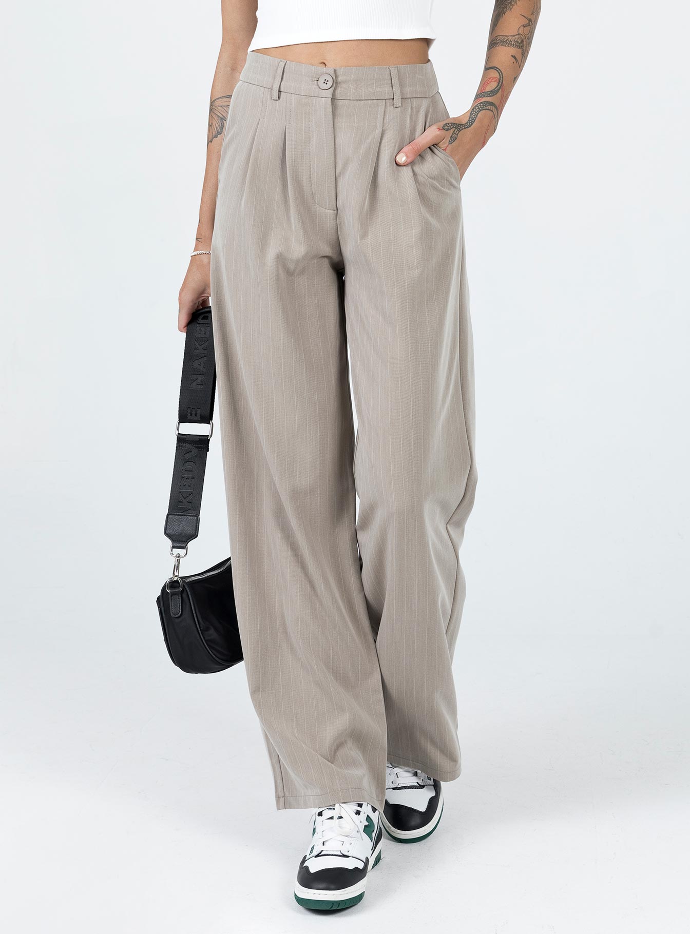 Archer Pants Pinstripe Beige - Image 5
