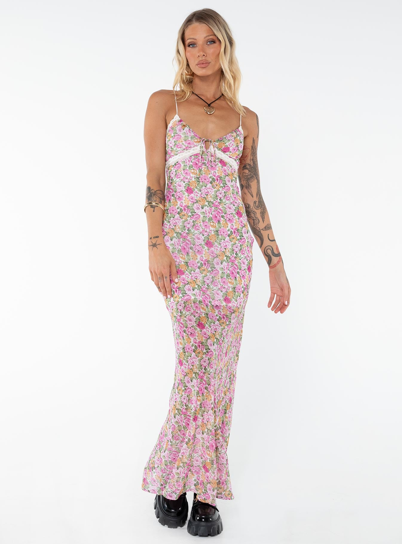 Emily Maxi Dress Pink Floral Tall - Image 2
