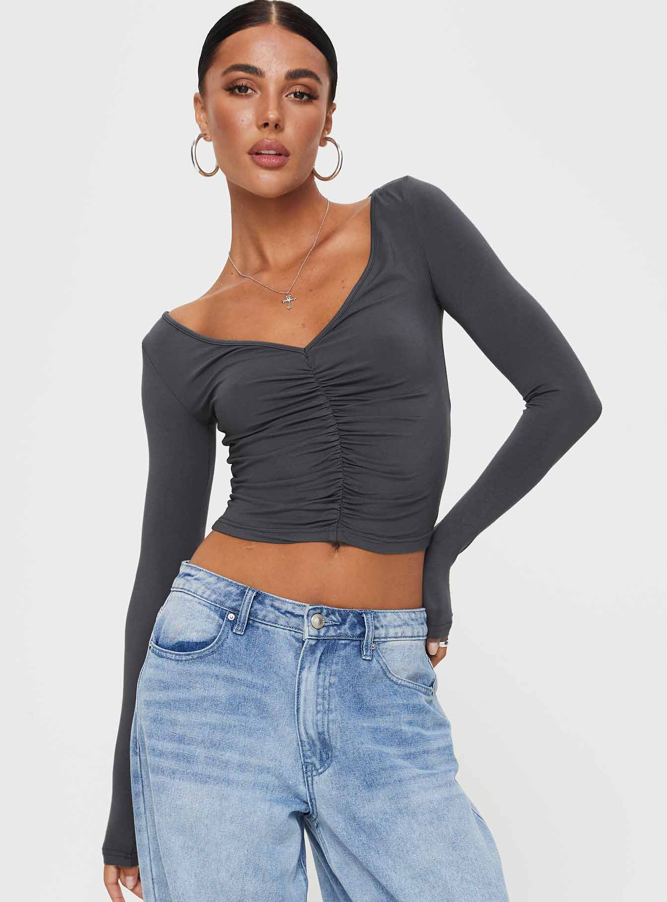 Moylan Long Sleeve Top Grey - Image 2