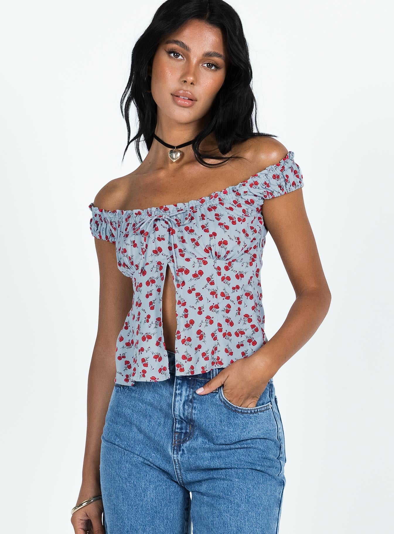 Citra Top Blue Floral - Image 2