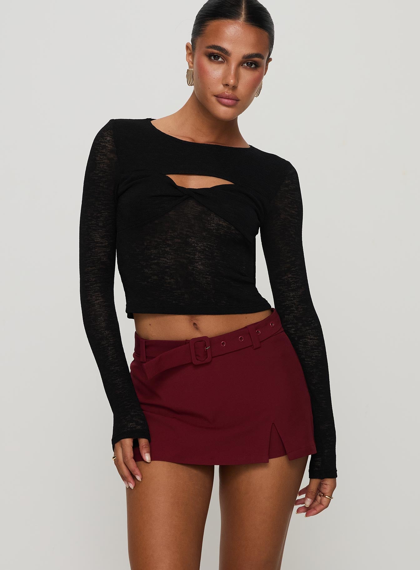 Volley Mini Skort Cherry Red Tall - Image 2