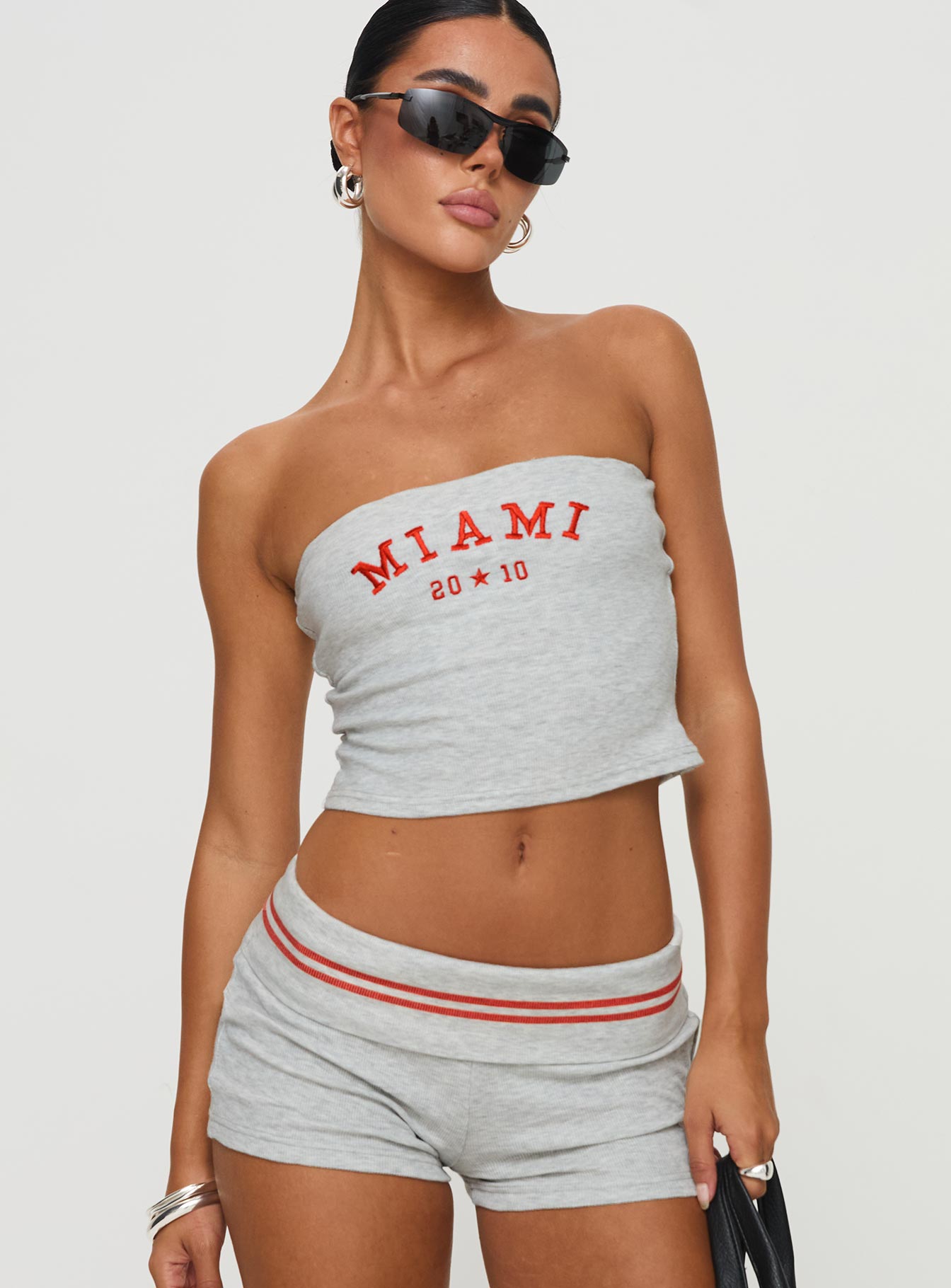 In Miami Strapless Top Grey - Image 2