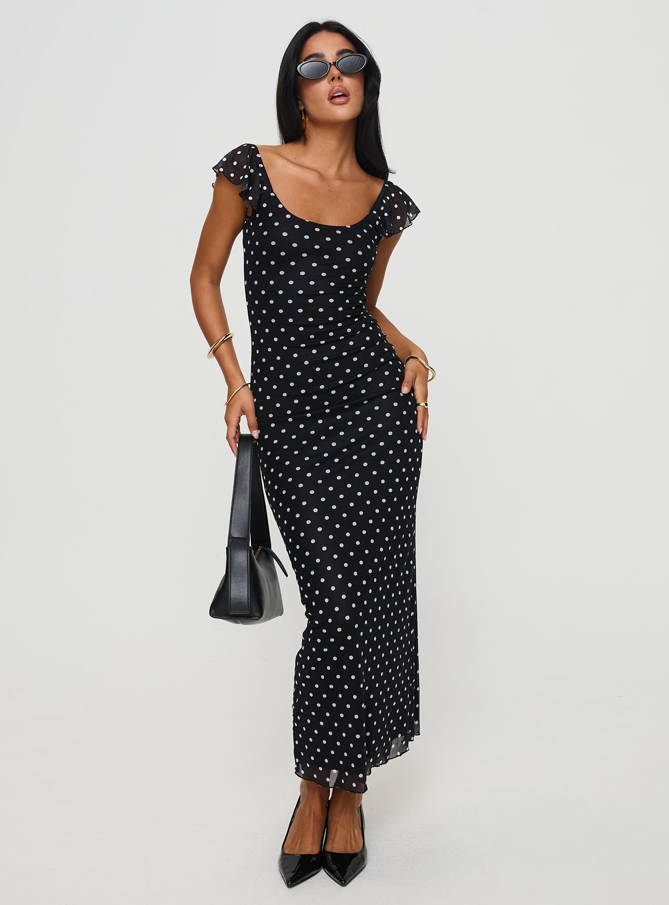 Sandberg Maxi Dress Black Polka Dot - Image 2