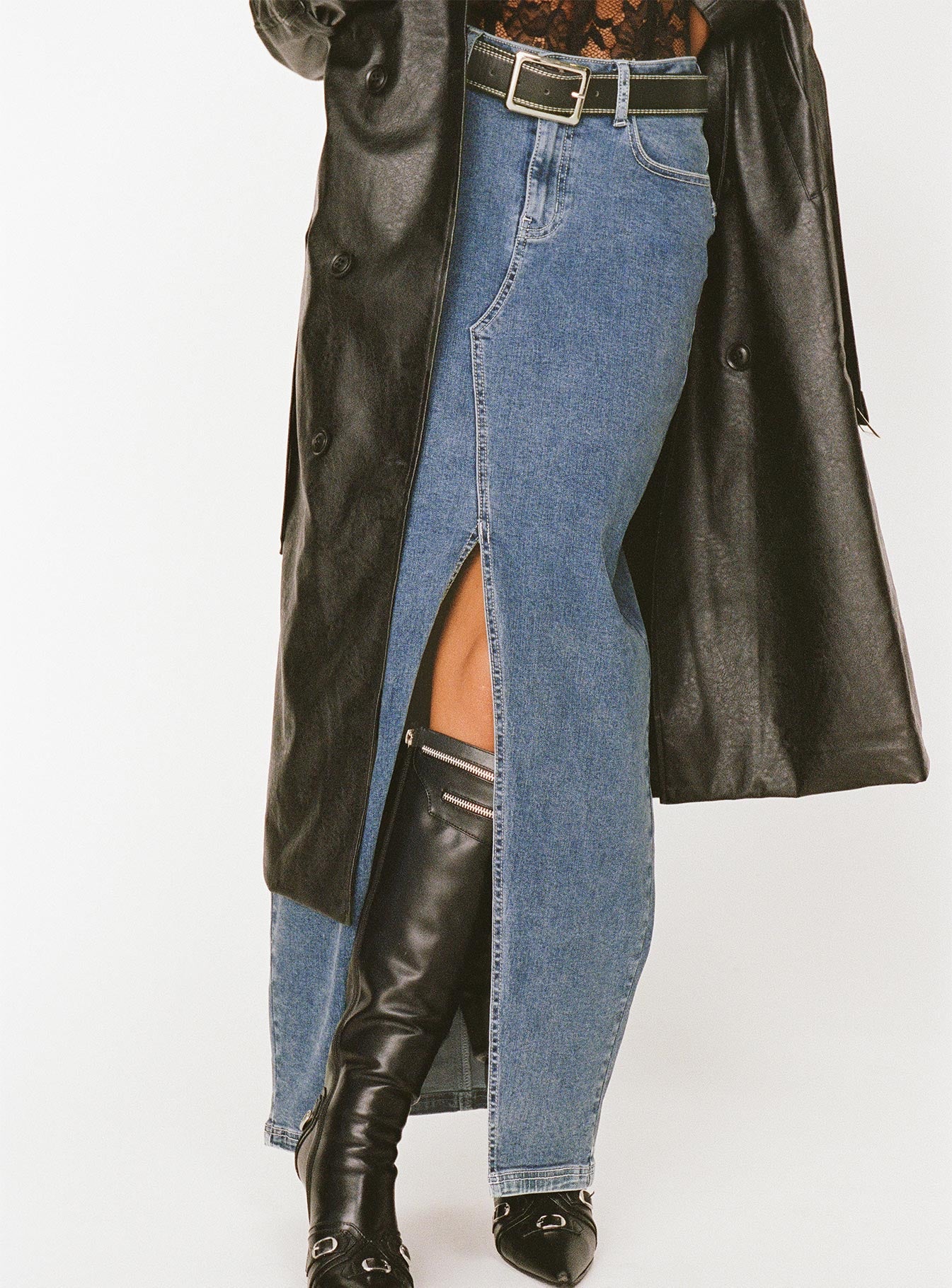 Batkins Maxi Skirt Dark Wash Denim - Image 3