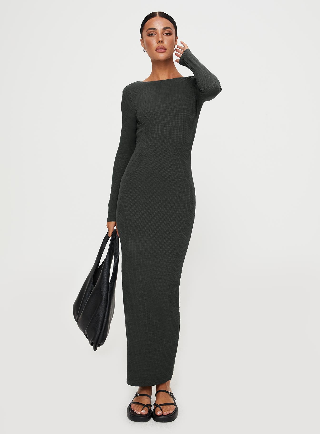 Begala Long Sleeve Maxi Dress Slate - Image 2