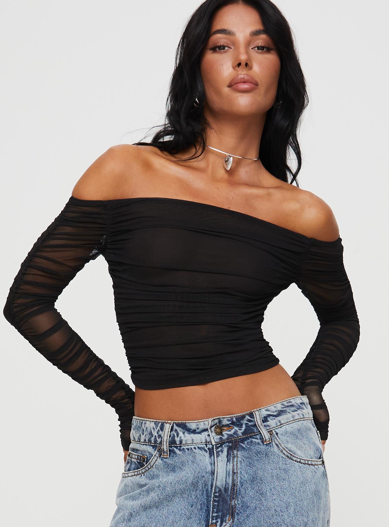 Hartford Off The Shoulder Top Black - Image 2