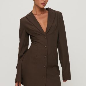 Dianah Blazer Mini Dress Brown