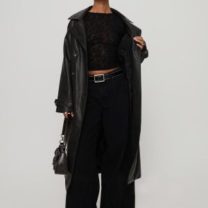 Day To Night Faux Leather Jacket Washed Black