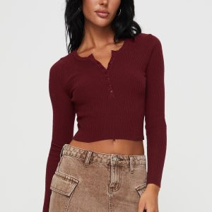 Unwritten Love Top Burgundy