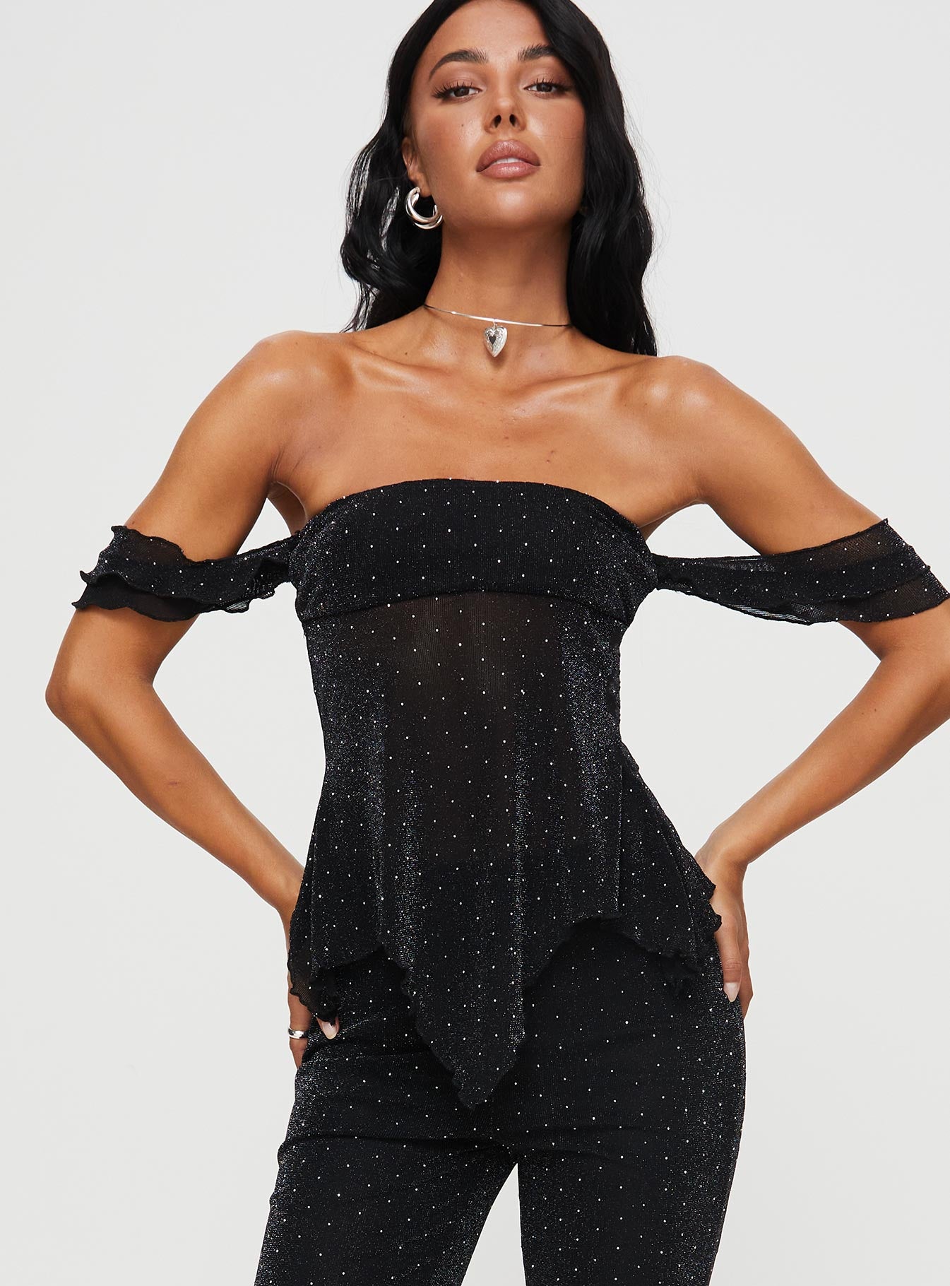Wilka Off The Shoulder Top Black - Image 2