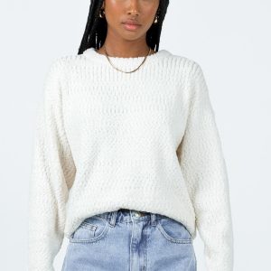 Highview Boucle Sweater White