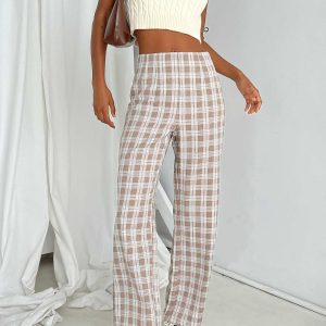 Caronia Check Pants Beige