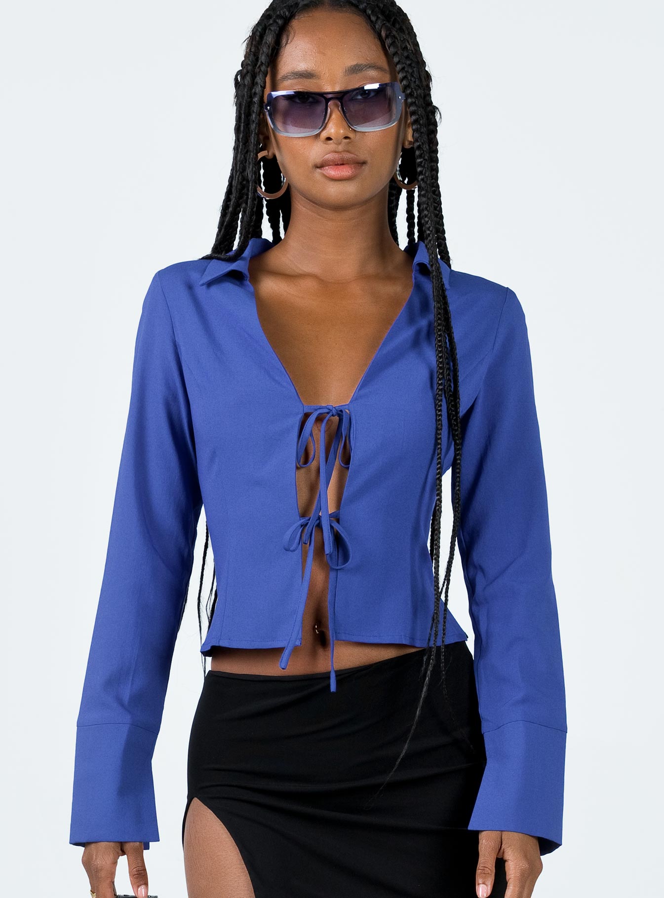 Lida Long Sleeve Top Blue - Image 2