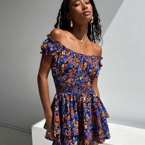 The Love Galore Romper Black Floral