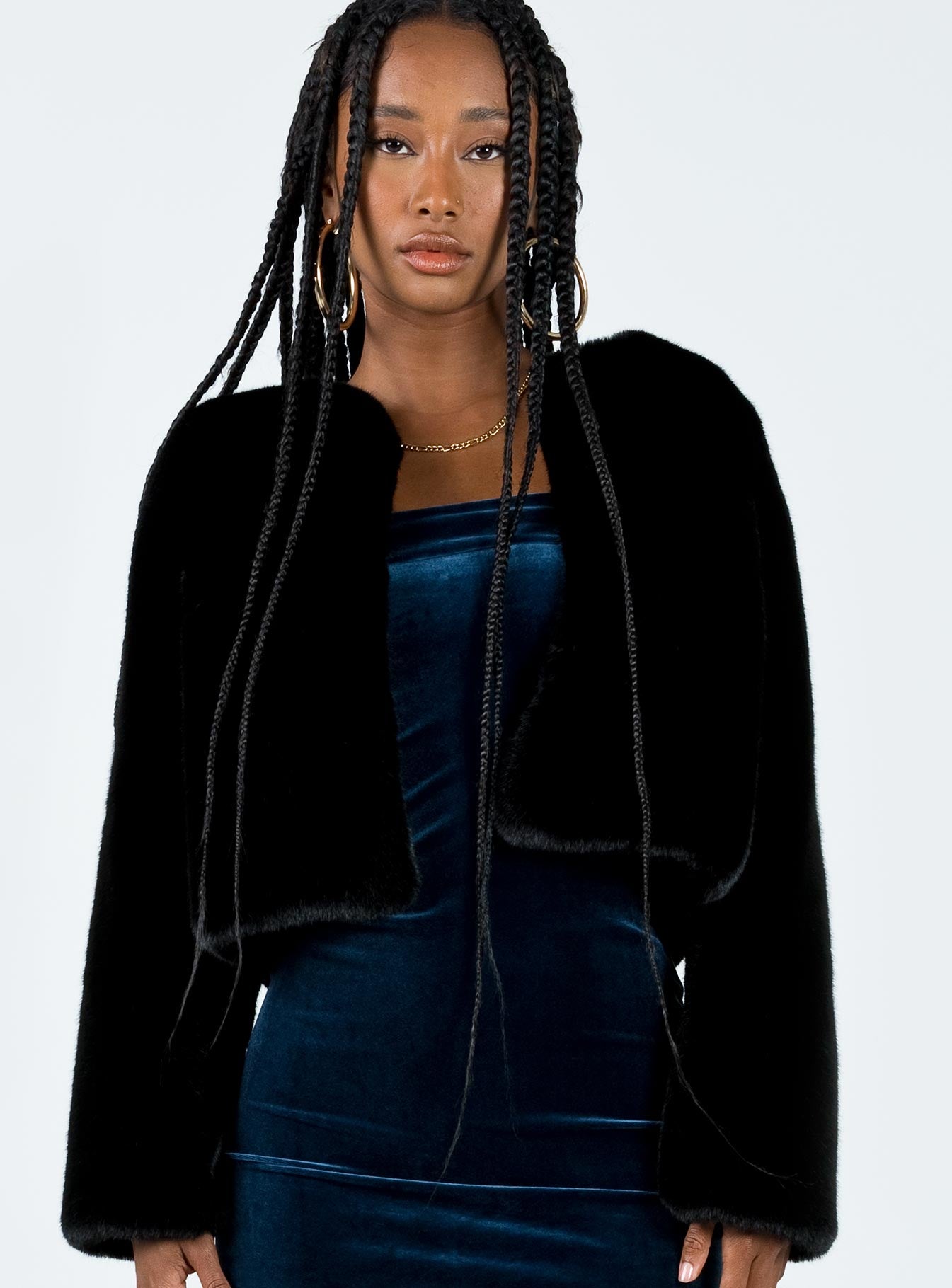 Ernest Faux Fur Jacket Black - Image 2