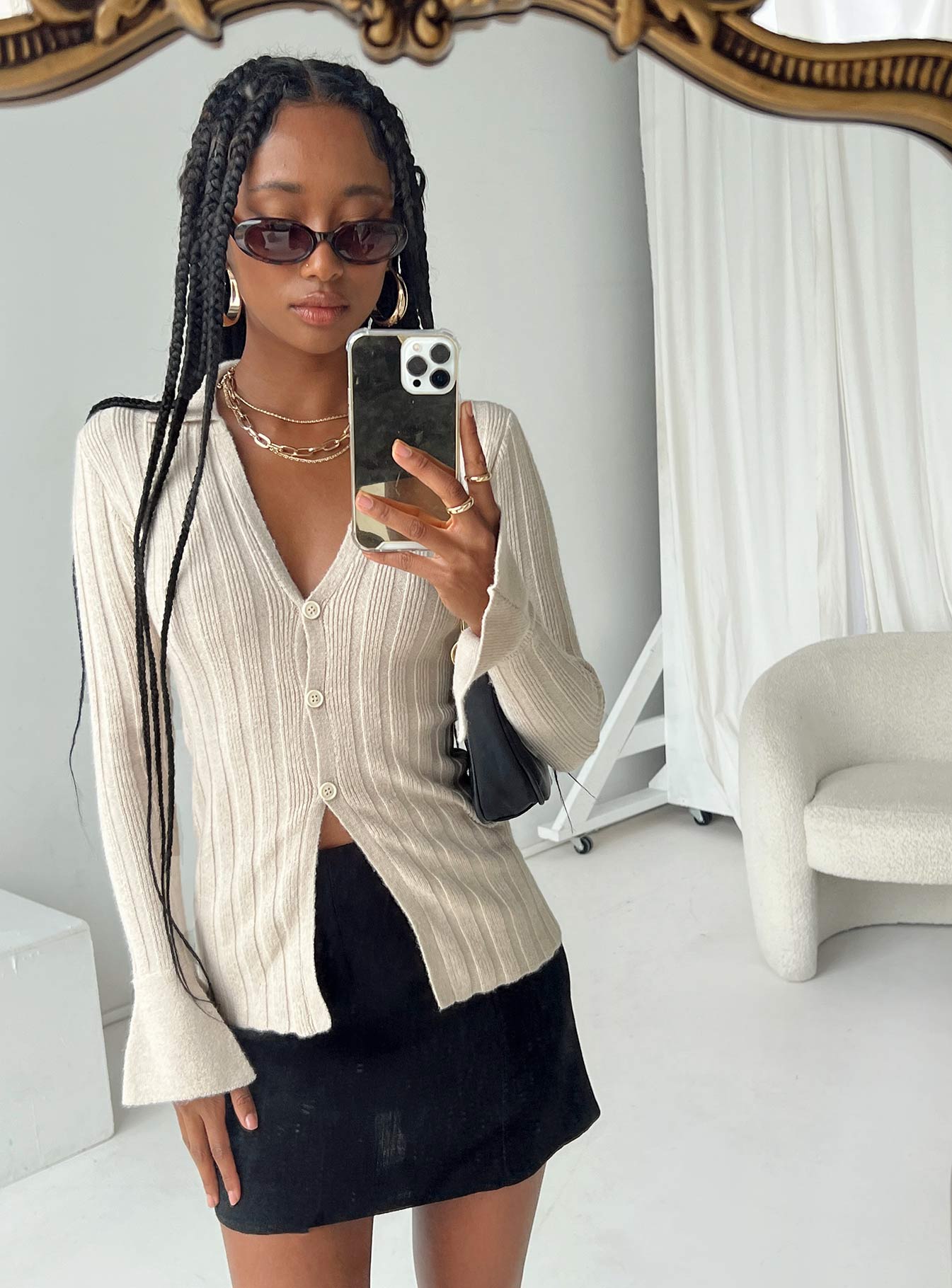 Beryl Long Sleeve Top Bone - Image 2