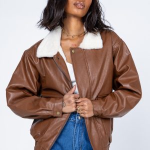 Danisa PU Jacket Brown