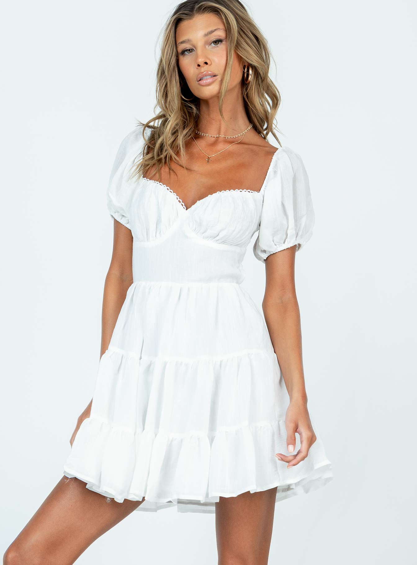 Danny Mini Dress White - Image 2
